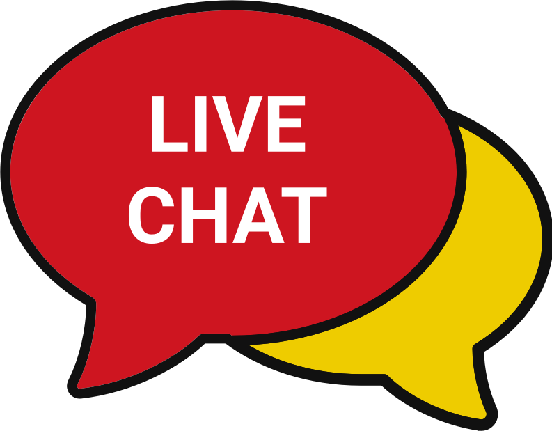 Live chat red yellow bubbles