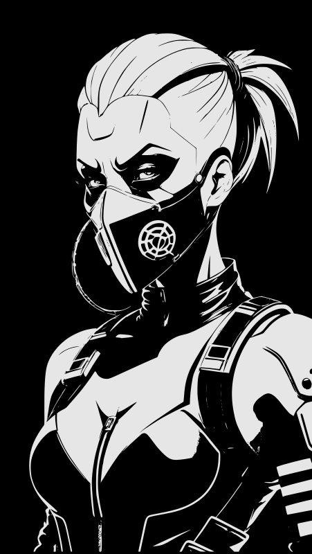 Cybergoth woman in face mask