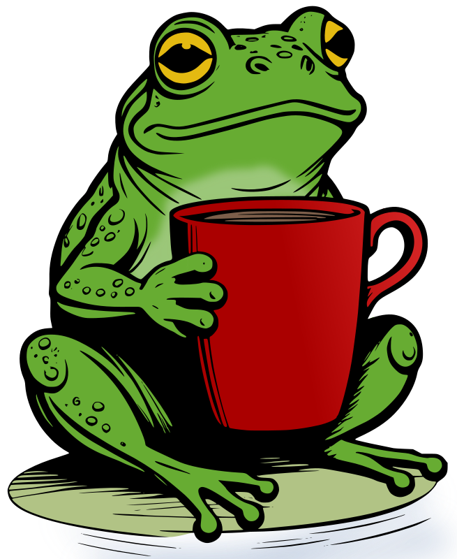 Frog Drinking Tea - Colour Remix