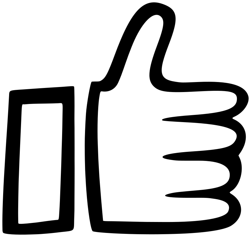 Simple White Thumbs Up Outlined