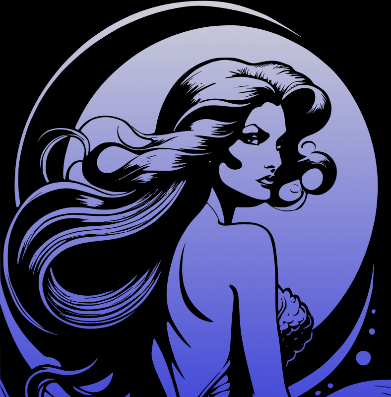 Mermaid in moonlight