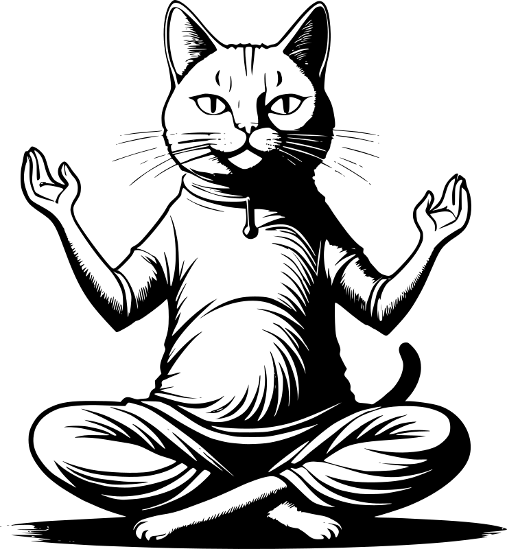 Cat doing yoga