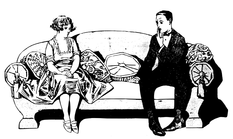 Nervous Couple on a Sofa