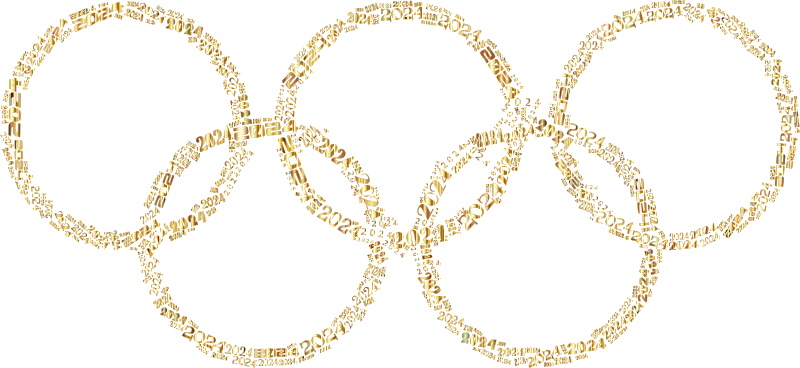 Olympics Rings 2024 Gold No BG