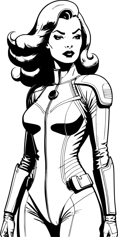 Scifi woman in space suit