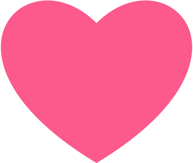 Pink heart simplified strawberry