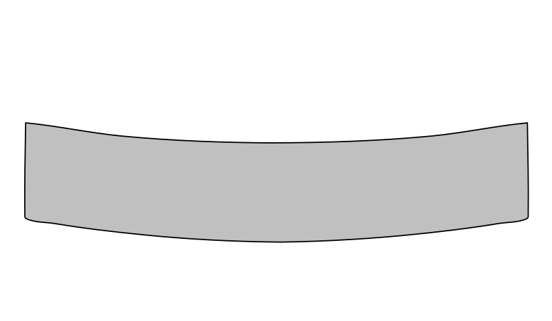 Silver curved banner