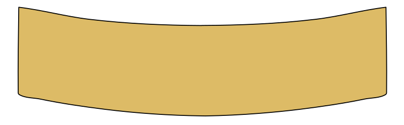 gold banner with outline curve