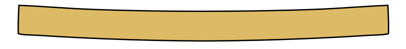 Thin gold banner curve