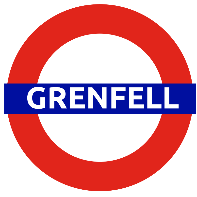 Grenfell fire underground sign