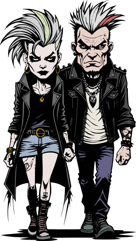 Old Punk Rock Couple - Colour Remix