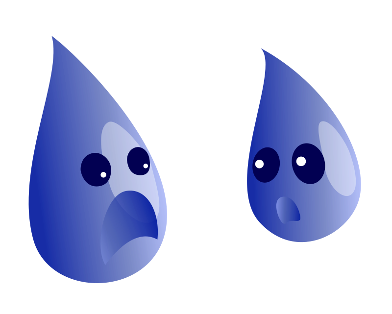 Two Surprised Raindrops (isolated)