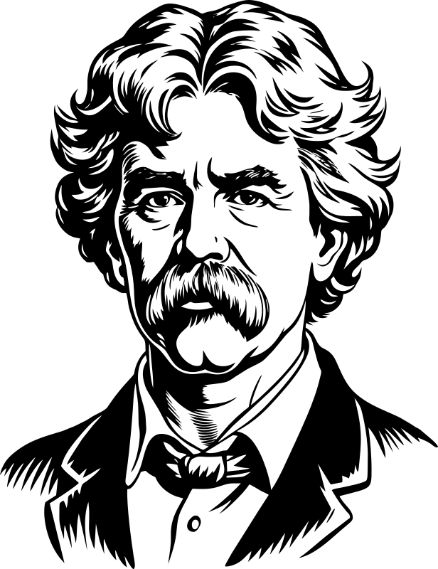 AL Generated Mark Twain Portrait