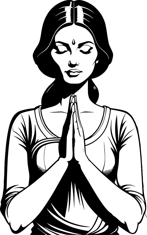 Woman showing namaste gesture