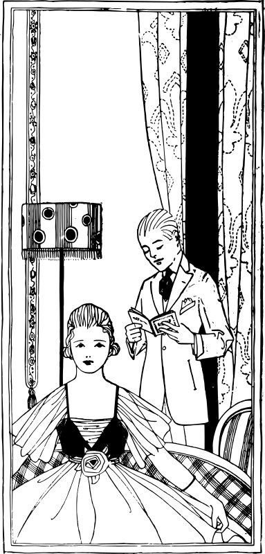 Dress Lady and Man Reading