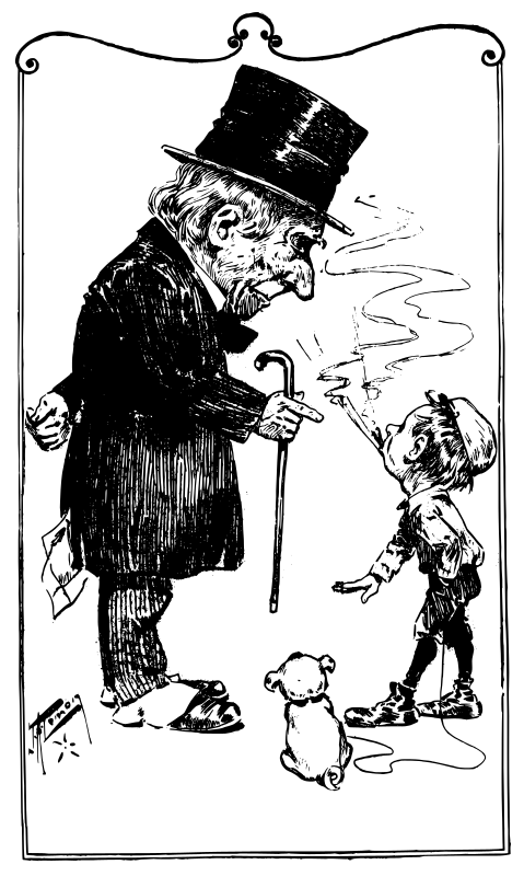 Old Man and Naughty Kid Smoking