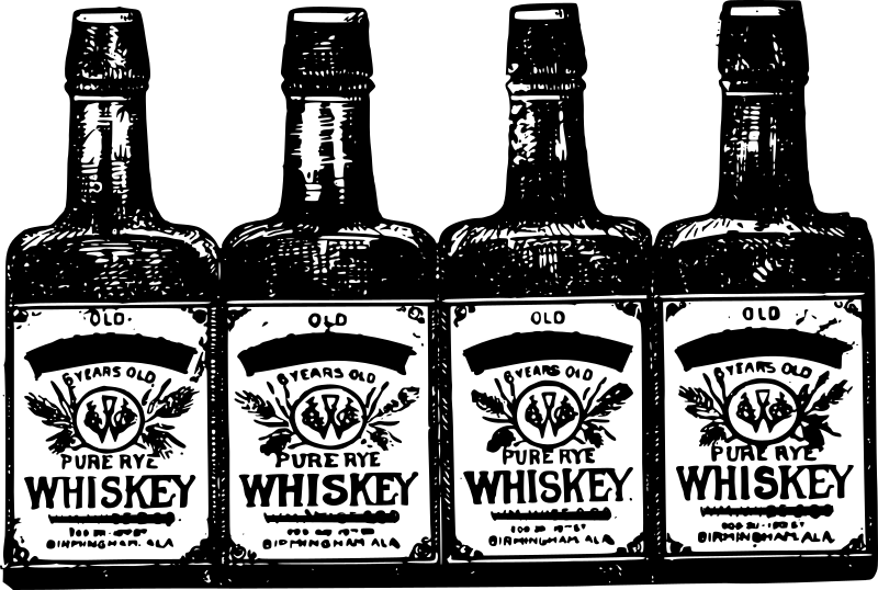 Four Whiskey Bottles