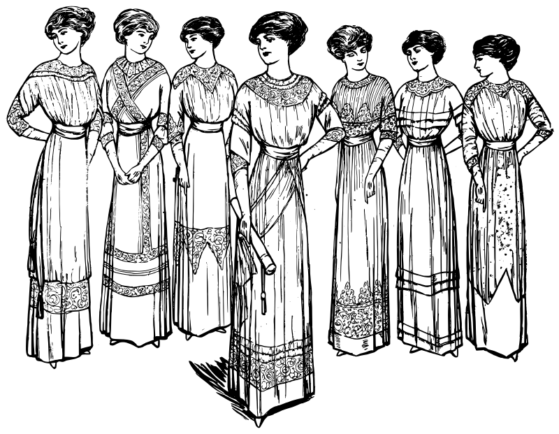 Seven Women in Dresses