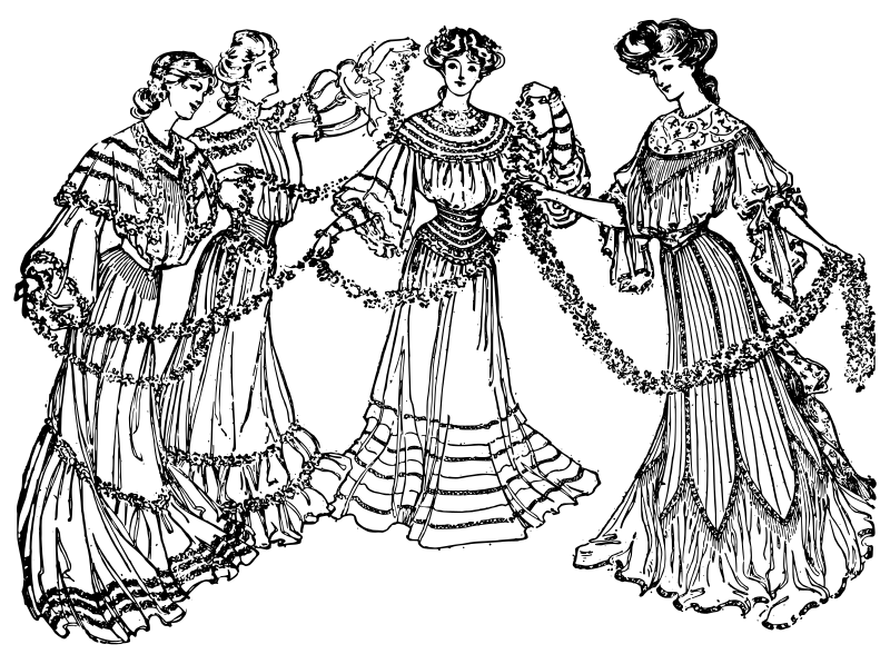 Four Ladies and Flowers