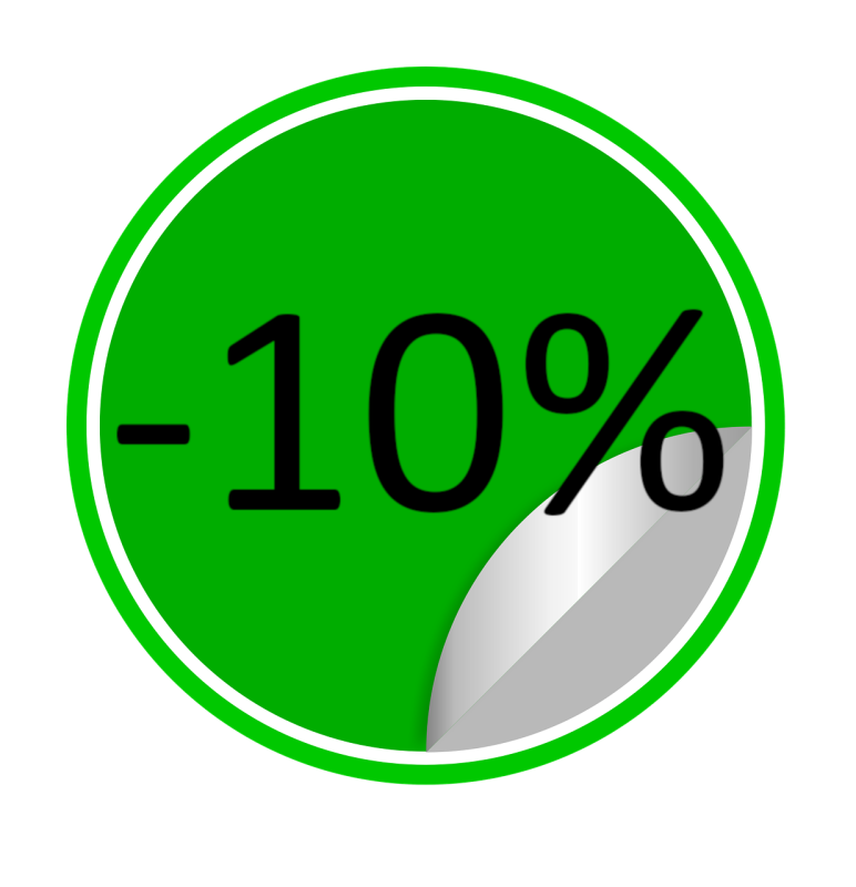 -10% round label