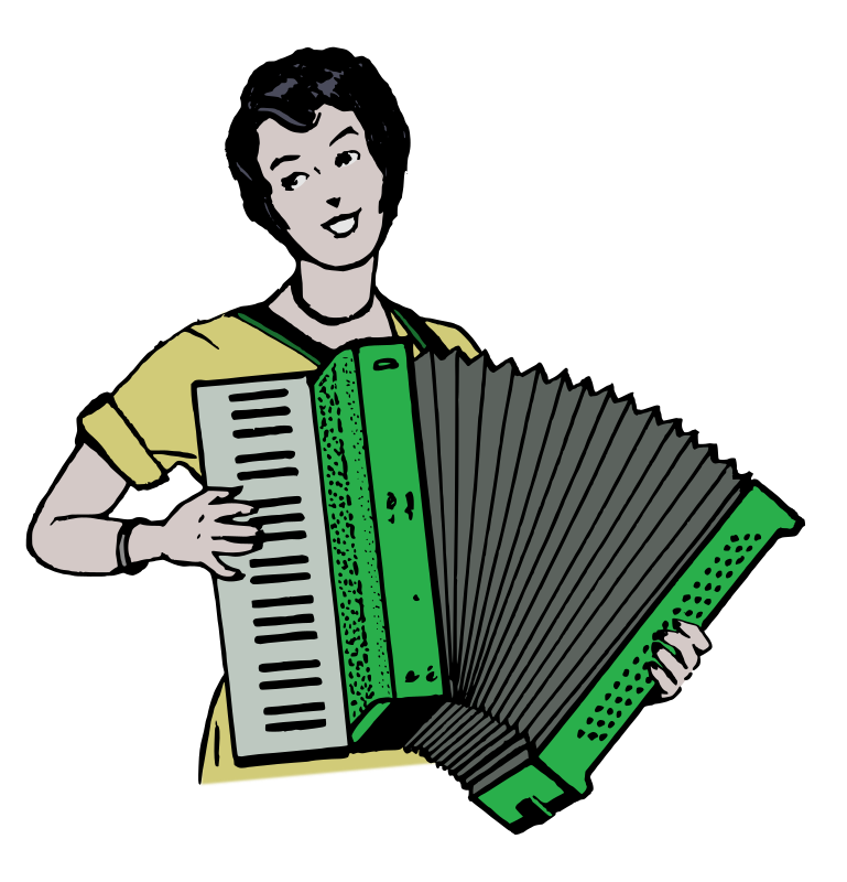 Woman Playing Accordion - Colour Remix