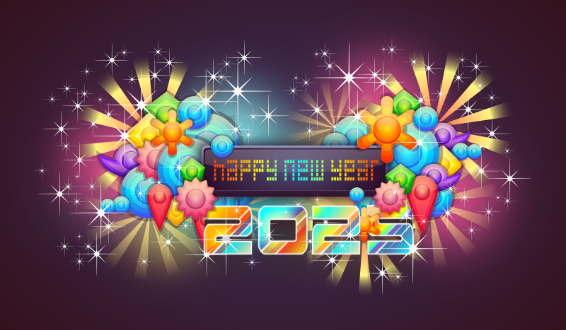 Happy New Year 2025 with Badge