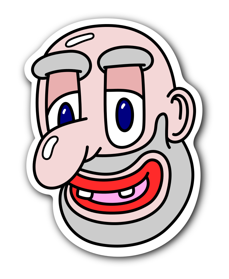 Old man FACE sticker 