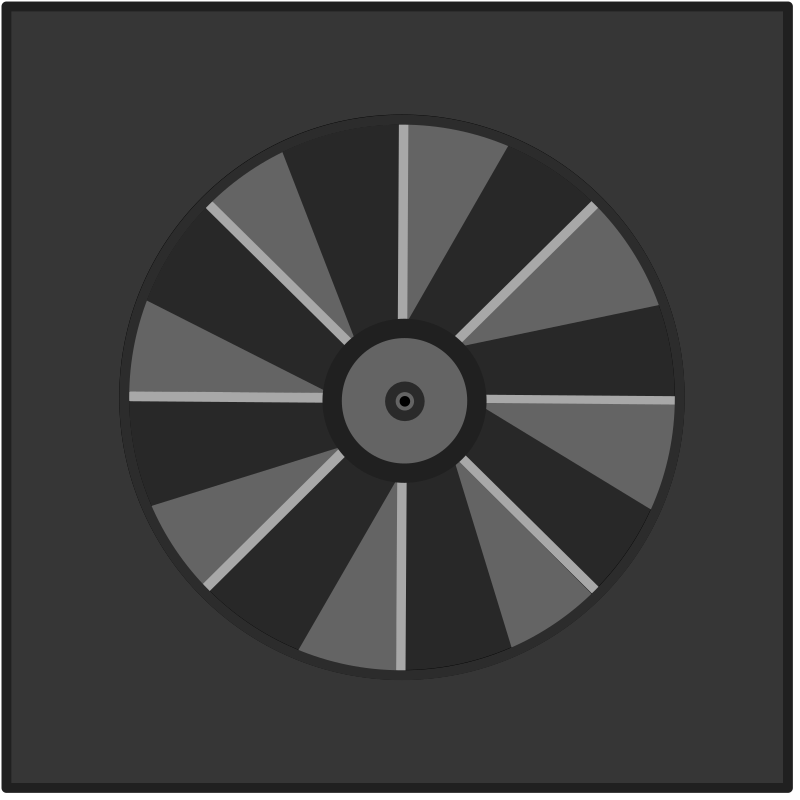 Heat pump or fan greyscale version 