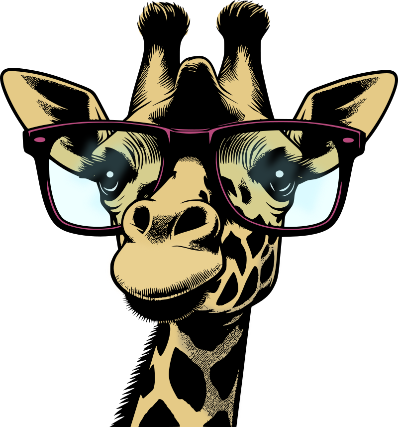 Oversized Glasses on a Giraffe - Colour Remix