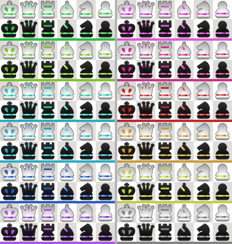 Chess Pieces - FlyOrDream Style - Pack of Color Themes