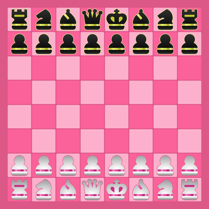 Chess Game Set witch FlyorDream Style Chess Pieces - Rose board