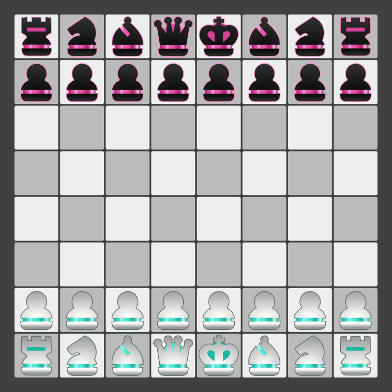 Chess Game Set witch FlyorDream Style Chess Pieces - Grey board