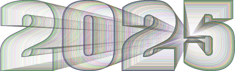 2025 Typography Wireframe Colorful