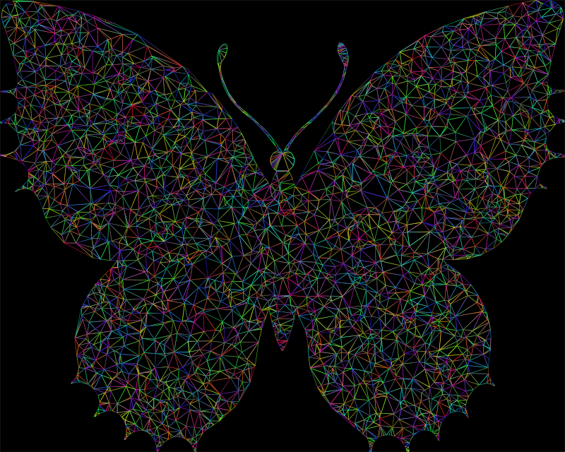 AL Generated Butterfly 34 Low Poly Outlines Polyprismatic