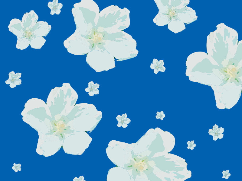 Blossoms on Blue