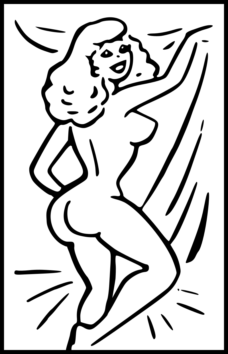 Retro Cartoon Nude (Straight Frame)