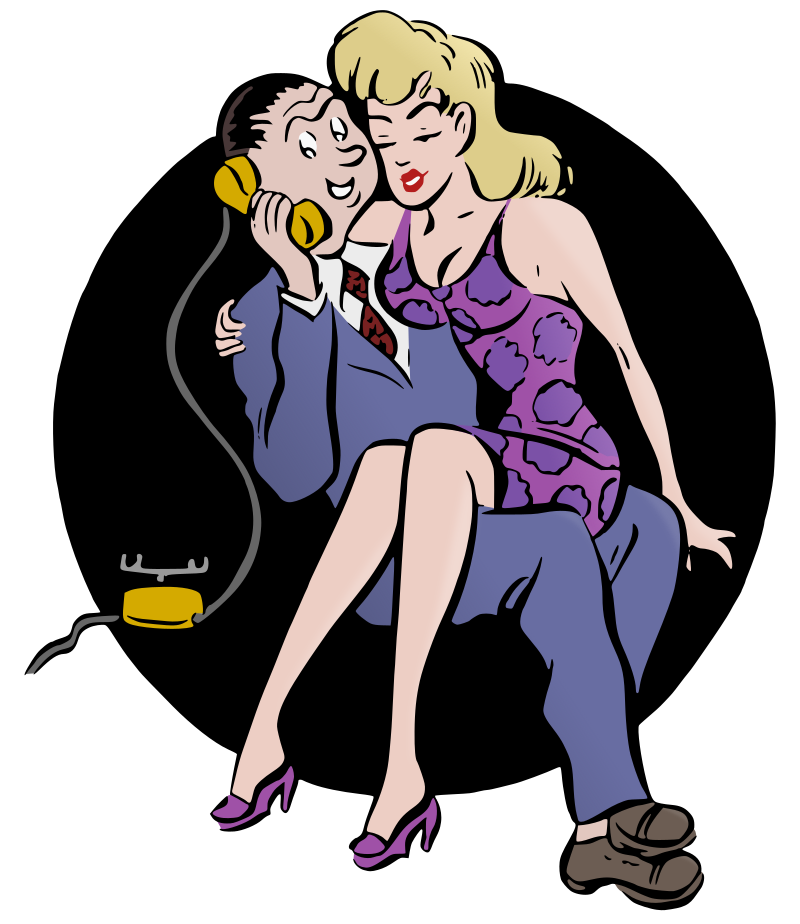 Retro Couple on the Phone - Colour Remix
