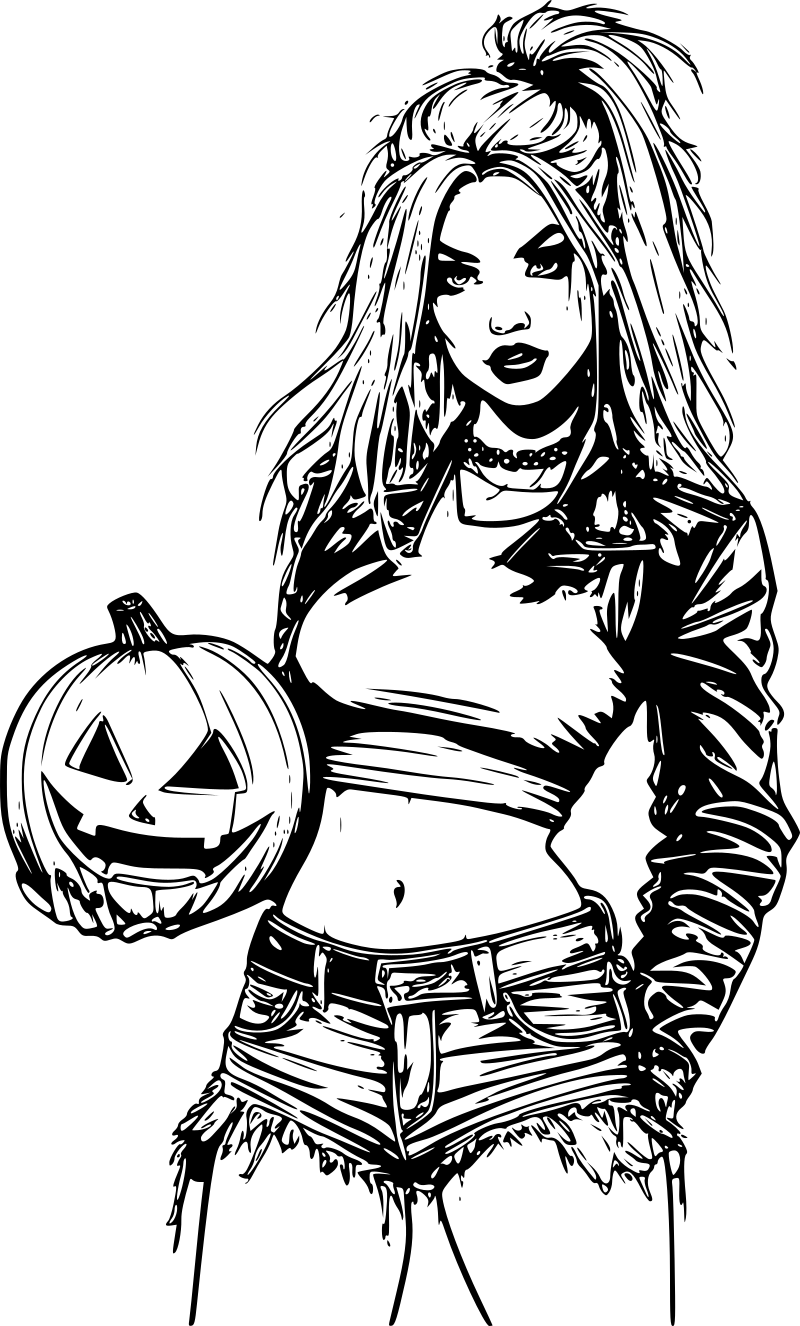 Woman holding pumpkin