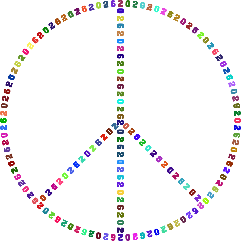 2026 Peace Sign Colorful