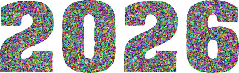 2026 Typography Triangular Colorful