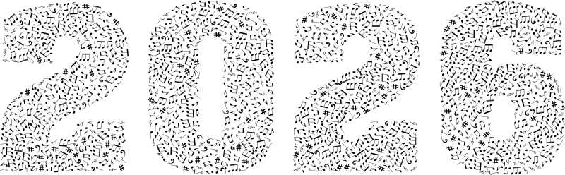 2026 Musical Notes Typography