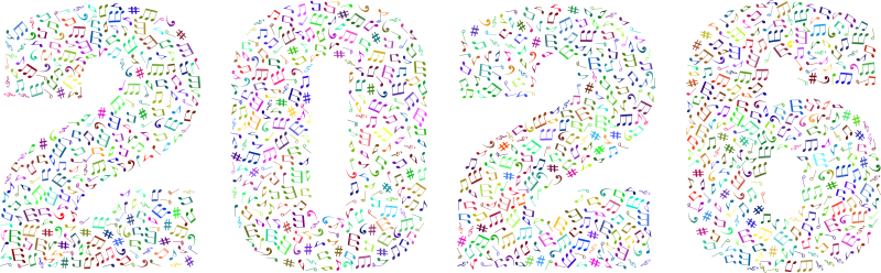 2026 Musical Notes Typography Colorful
