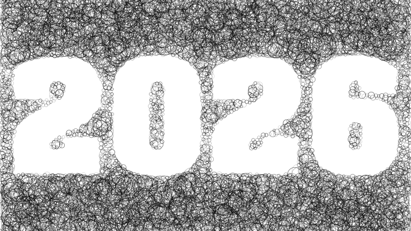 2026 Rings Background Monochrome