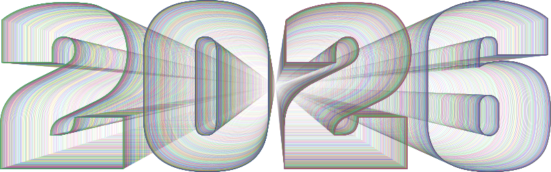 2026 Typography Wireframe Colorful No Silhouette