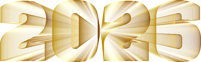 2026 Typography Wireframe Gold