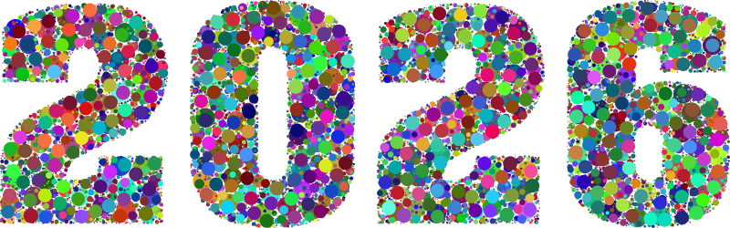 2026 Typography Circles Colorful