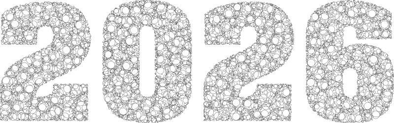 2026 Typography Circles Outlines