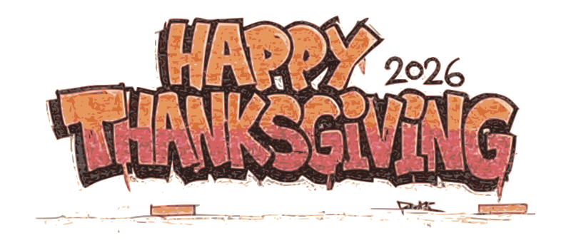 Happy Thanksgiving 2026 Graffiti Lettering