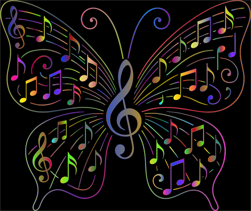 Music Butterfly Vectorized Polyprismatic