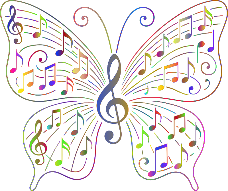 Music Butterfly Vectorized Polyprismatic No BG